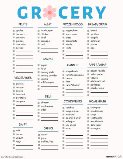 Basic Printable Grocery List with Items Free printable grocery lists, blank and itemized grocery shopping lists, pdf, download.