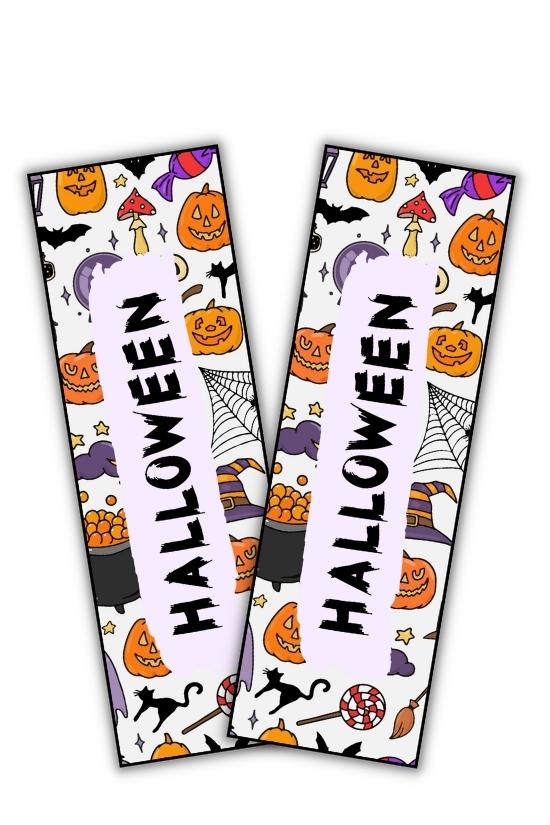 Printable Halloween Bookmarks Halloween! Free printable halloween bookmarks for coloring, printing, school or classroom, pdf, elementary grades, print, download.
