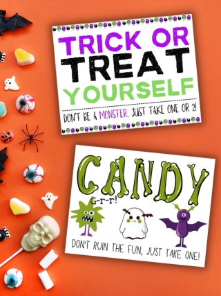 Halloween candy signs printable