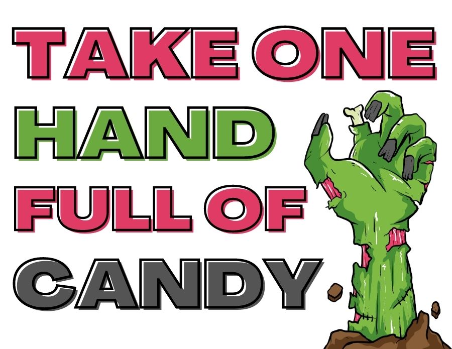 printable halloween candy signs for trick or treating, PDF, instant download