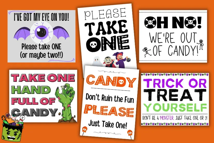 FREE Halloween Candy Bowl Printable Sign: Trick or Treat Yourself!