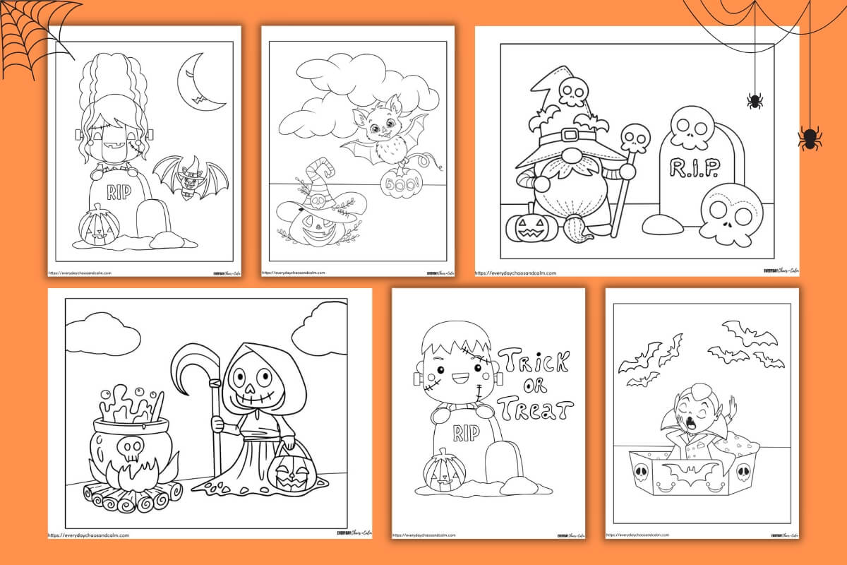 Halloween coloring pages exmaples