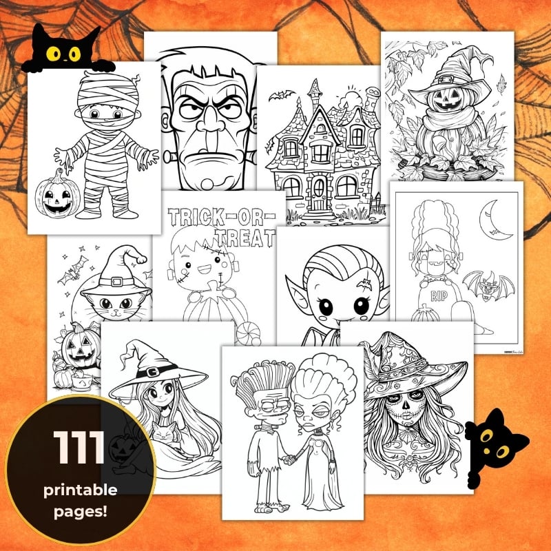 halloween coloring bundle