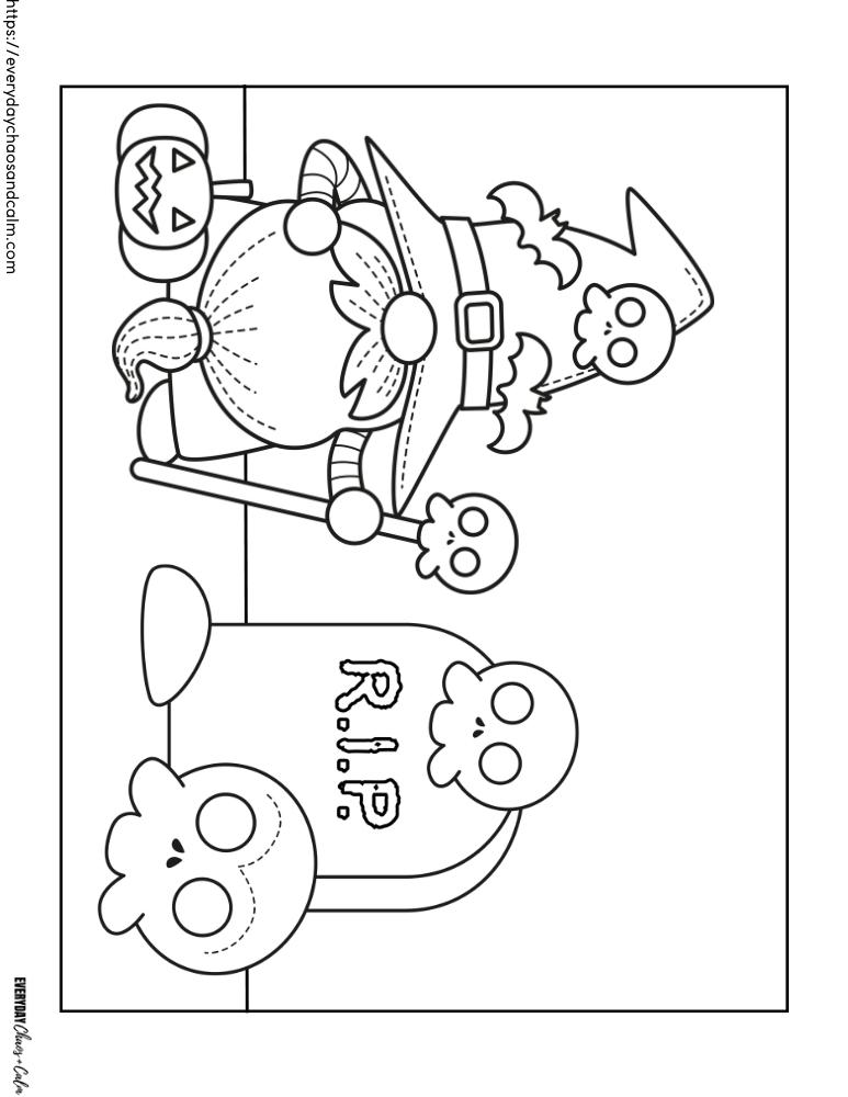 Halloween Coloring Page #1 Free printable Halloween coloring pages, pdf, for kids, print, download.