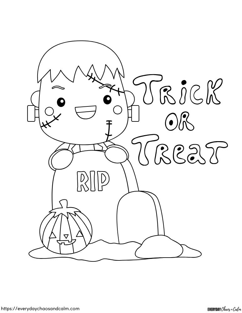 Halloween Coloring Page #5 Free printable Halloween coloring pages, pdf, for kids, print, download.