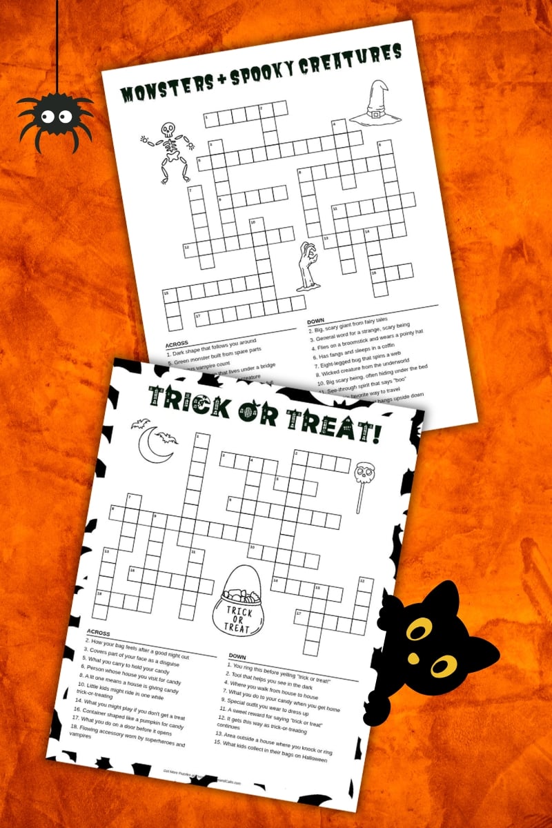 halloween crossword puzzles