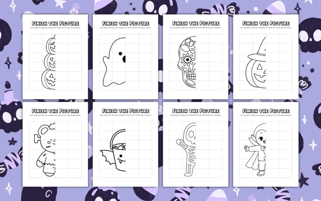 Printable Halloween Finish the Picture Worksheets