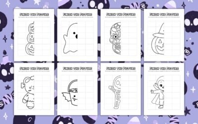 Printable Halloween Finish the Picture Worksheets