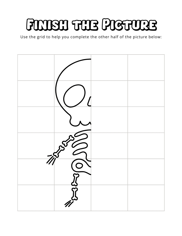halloween finish the picture worksheets, education printable, PDF, instant download, kids