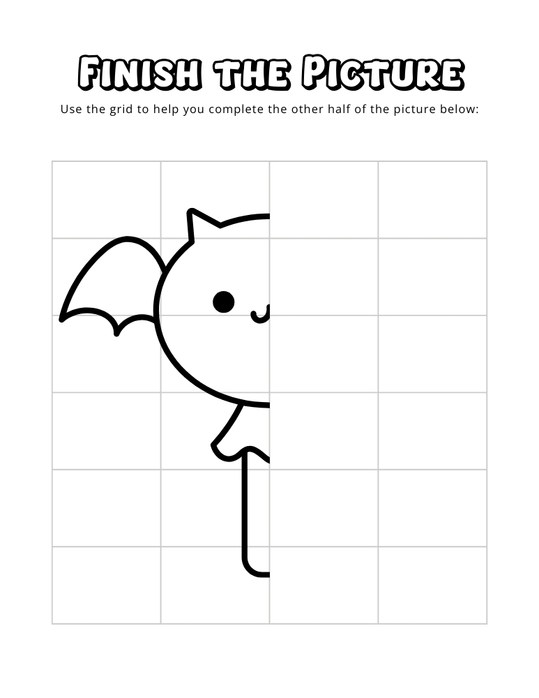 halloween finish the picture worksheets, education printable, PDF, instant download, kids