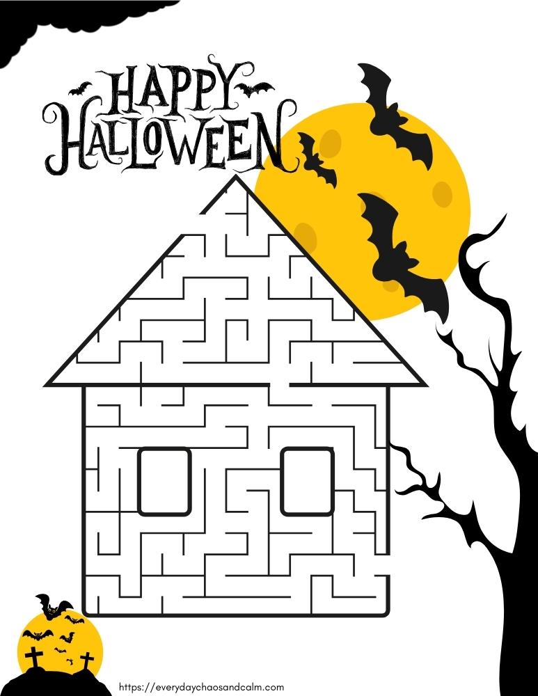 halloween maze, PDF, instant download, kids