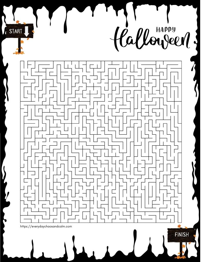 halloween maze, PDF, instant download, kids