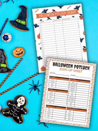 halloween potluck sign up sheet printables