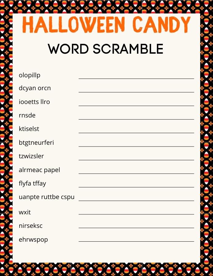 Printable Halloween Word Scramble- Rudolph Edition Free printable Halloween word scramble puzzle, pdf, holidays, print, download.
