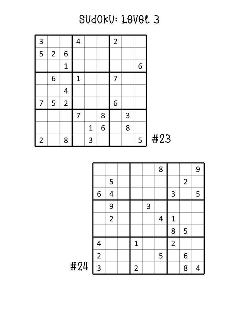 hard sudoku puzzles worksheet, pair of expert level logic grids, quiet evening brain teaser, PDF, instant download