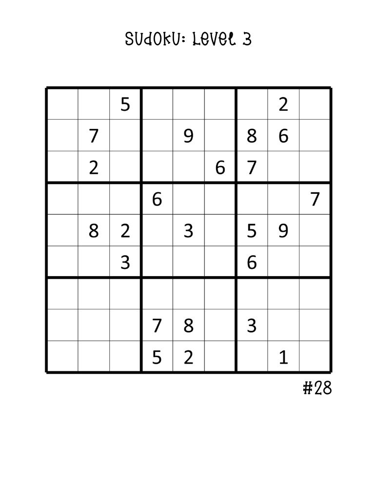 single large hard sudoku puzzles page, big grid advanced logic challenge, adult puzzle printable, PDF, instant download