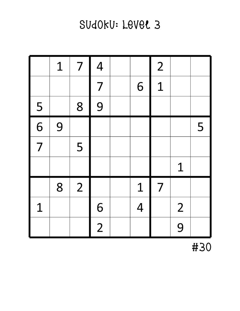 large print hard sudoku puzzles printable, full-page single number puzzle, expert problem-solving worksheet, PDF, instant download