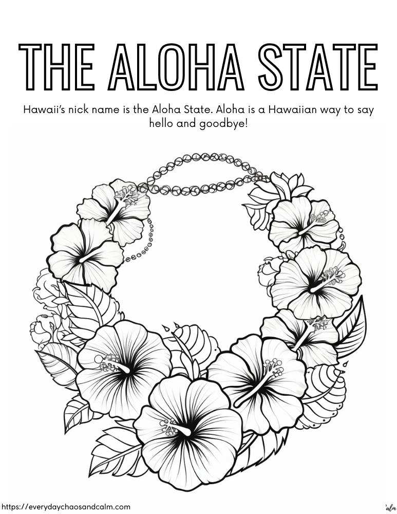 Hawaii Coloring Pages Free