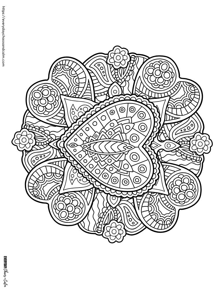 heart coloring pages, PDF, instant download, valentine's day