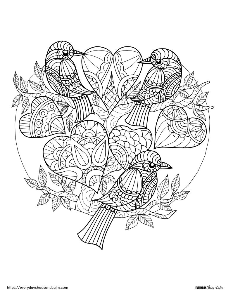 heart coloring pages, PDF, instant download, valentine's day