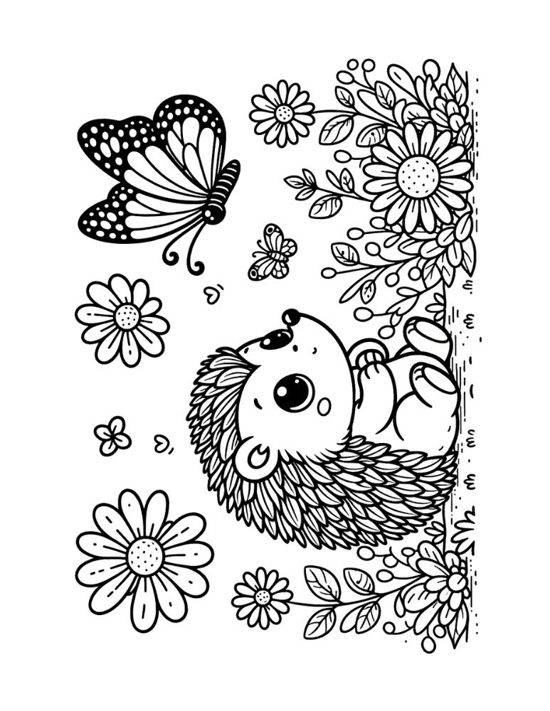 Hedgehog Coloring Pages Hedgehogs Printable Cute Colouring Drawing 