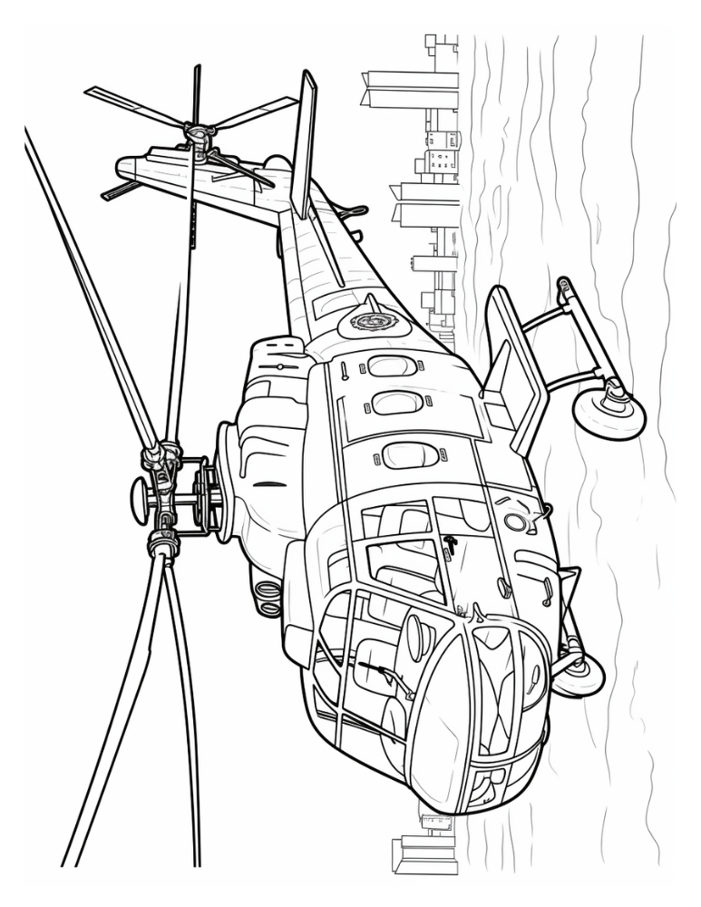 helicopter coloring page, PDF, instant download, kids