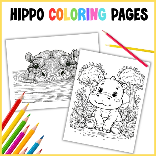 hippo coloring pages