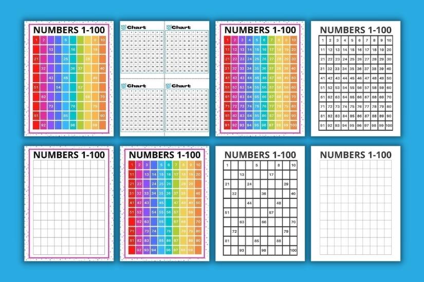 Free Printable Hundreds Charts For Kids PDF Downloads 