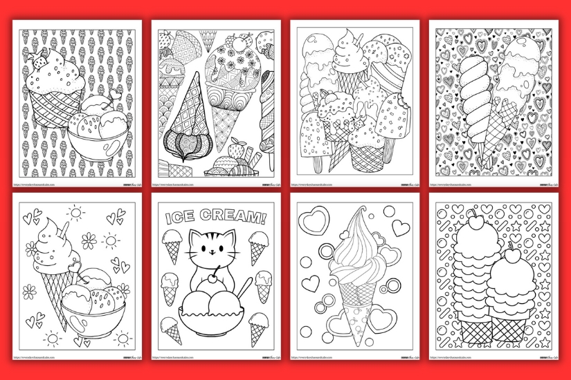 ice cream coloring pages example pages
