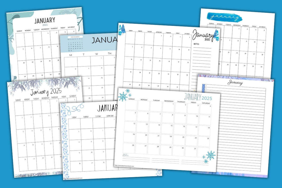 Printable January 2025 Calendars