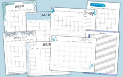 Printable January 2027 Calendars