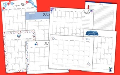 Free Printable July 2027 Calendars