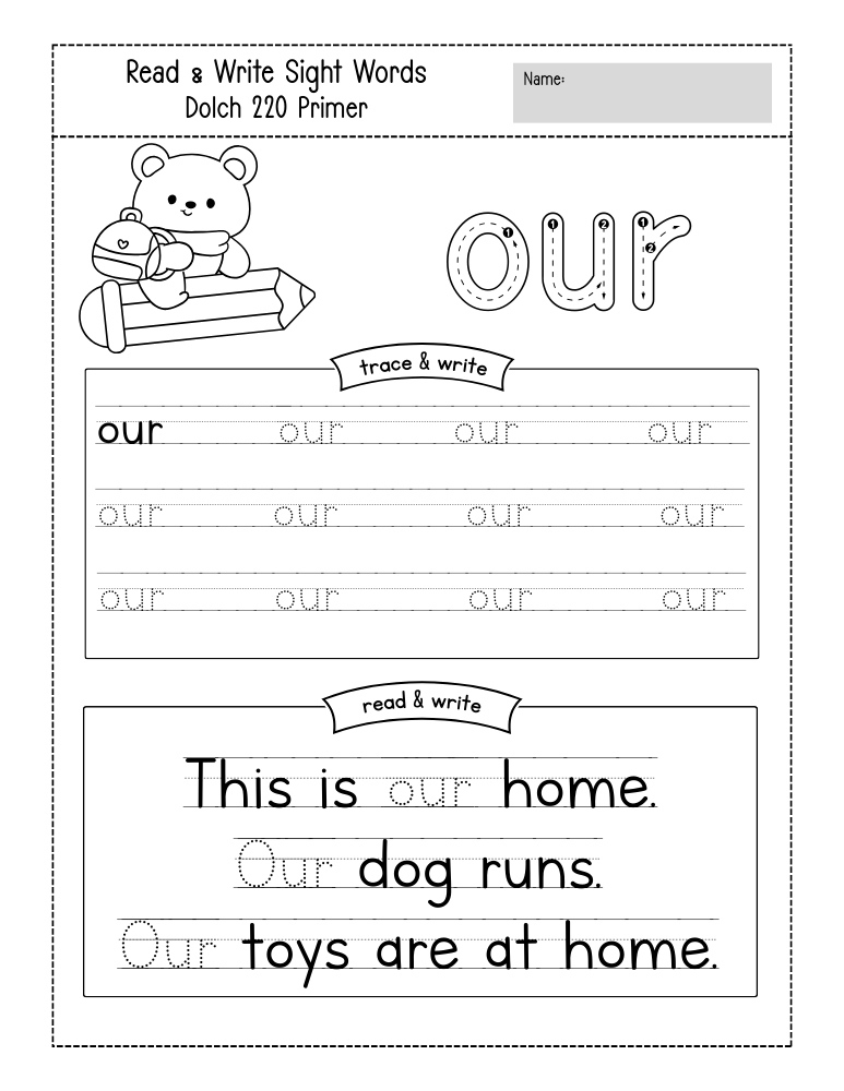 kindergarten sight word worksheets, reading, education printable, PDF, instant download, kids