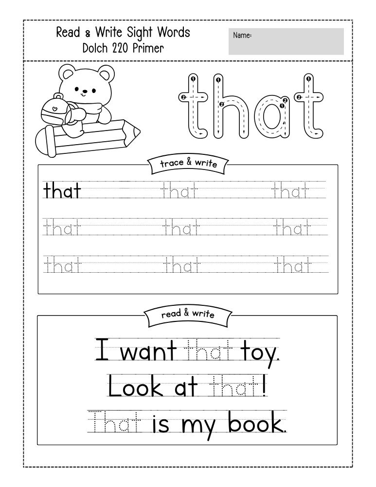 kindergarten sight word worksheets, reading, education printable, PDF, instant download, kids