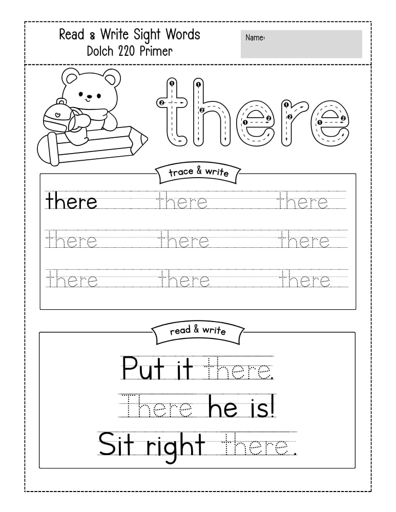 kindergarten sight word worksheets, reading, education printable, PDF, instant download, kids