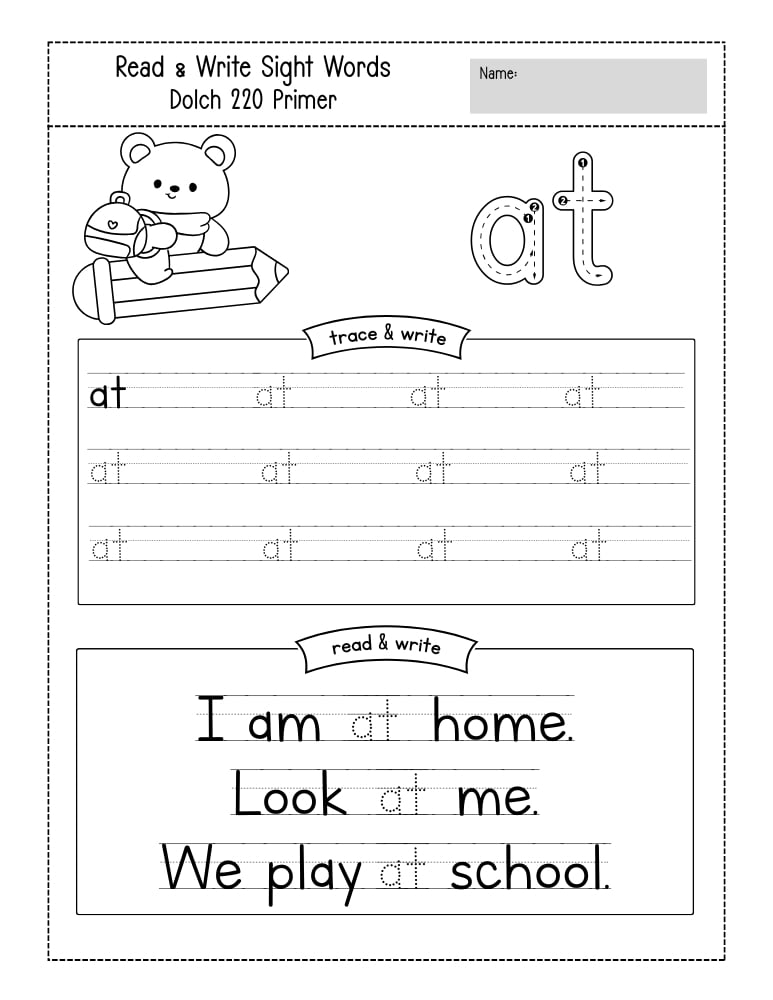 kindergarten sight word worksheets, reading, education printable, PDF, instant download, kids