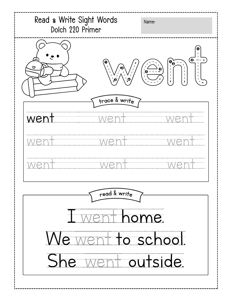 kindergarten sight word worksheets, reading, education printable, PDF, instant download, kids