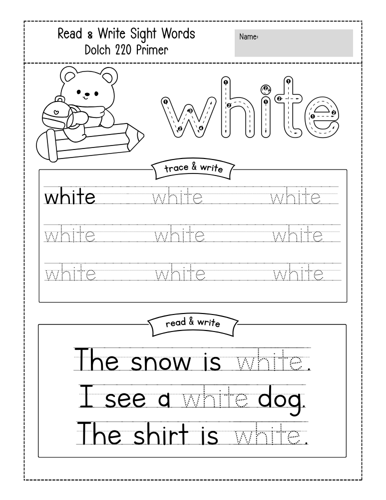 kindergarten sight word worksheets, reading, education printable, PDF, instant download, kids