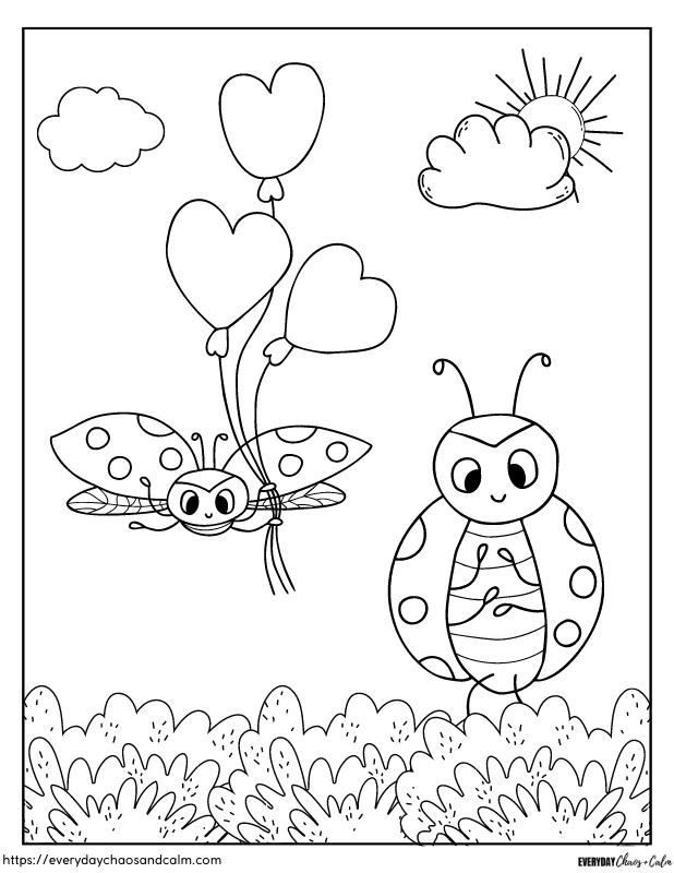 printable ladybug coloring page for kids