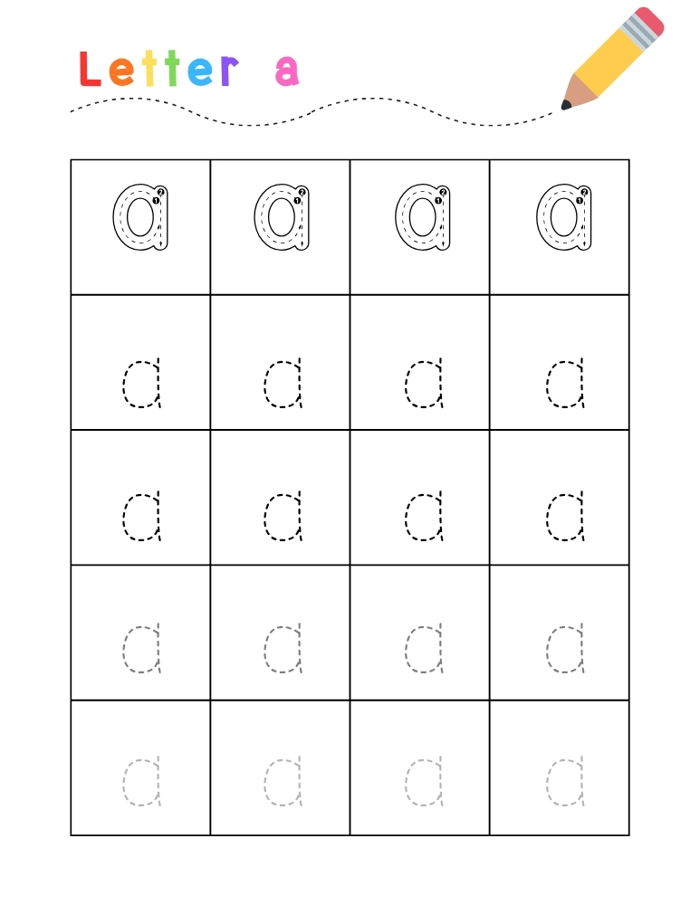 letter A tracing worksheet, education printable, PDF, instant download, kids