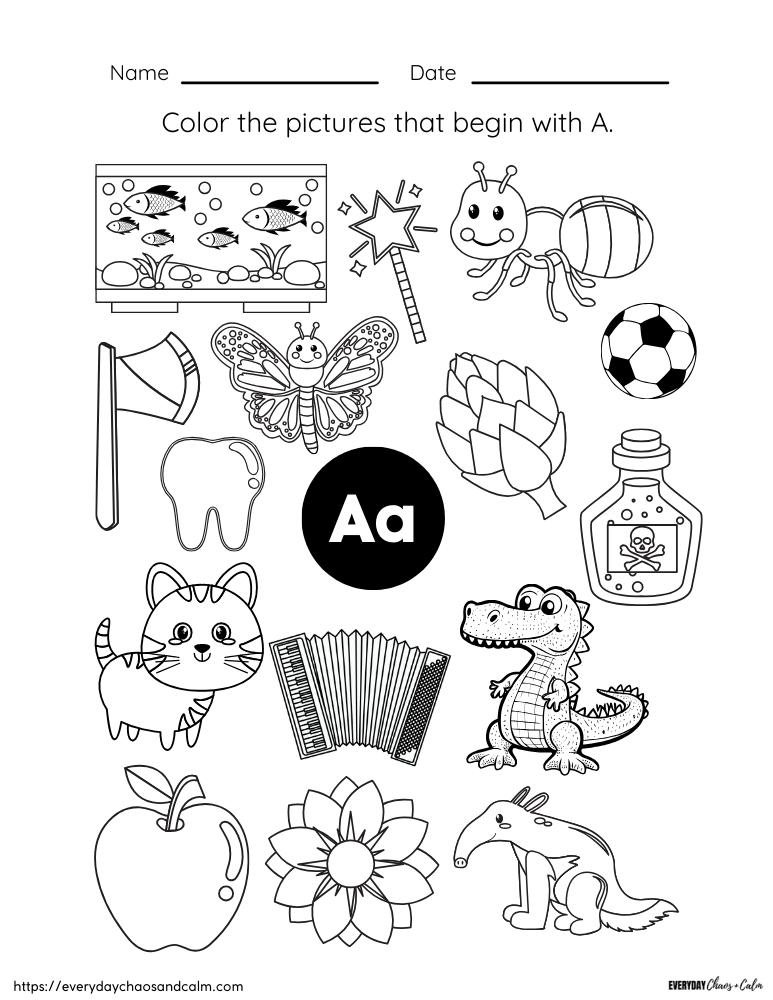 printable letter A worksheet, PDF, instant download, preschool, Kindergarten