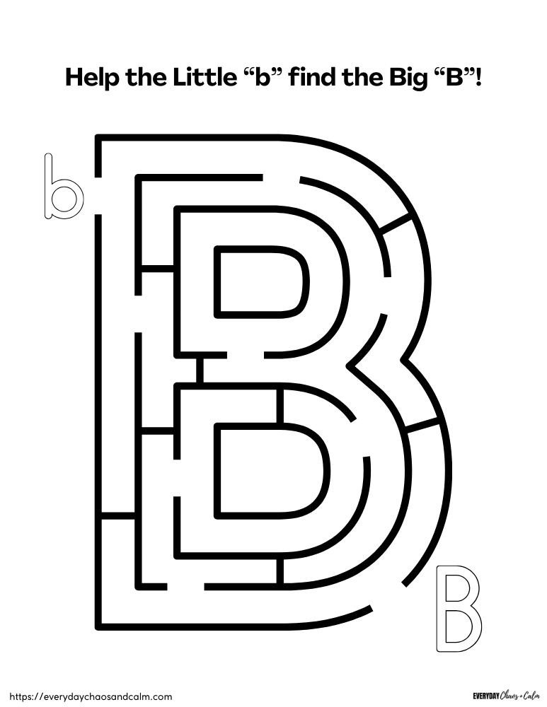 printable letter B worksheet, PDF, instant download, preschool, Kindergarten