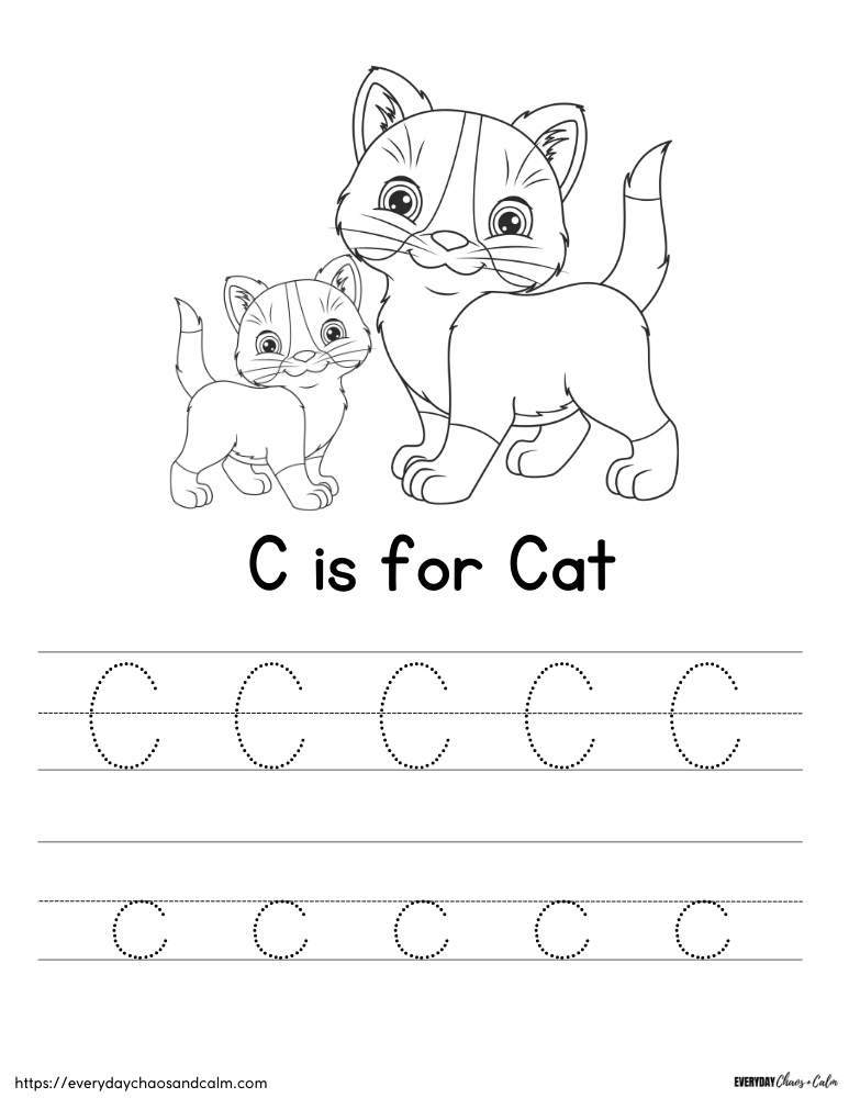 printable letter C worksheet, PDF, instant download, preschool, Kindergarten