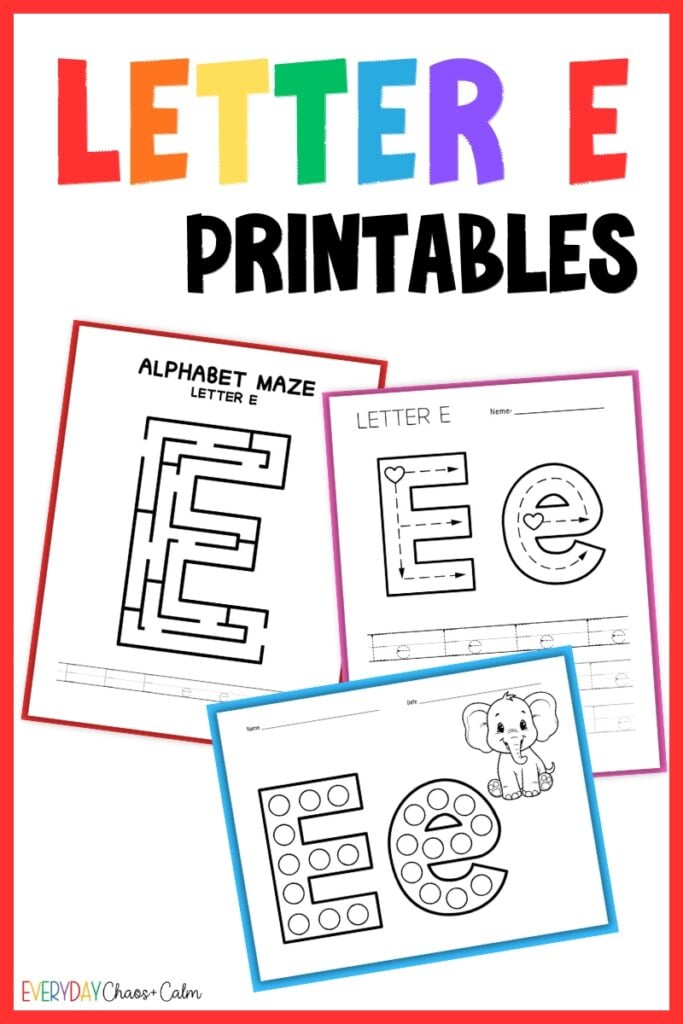 letter e printables