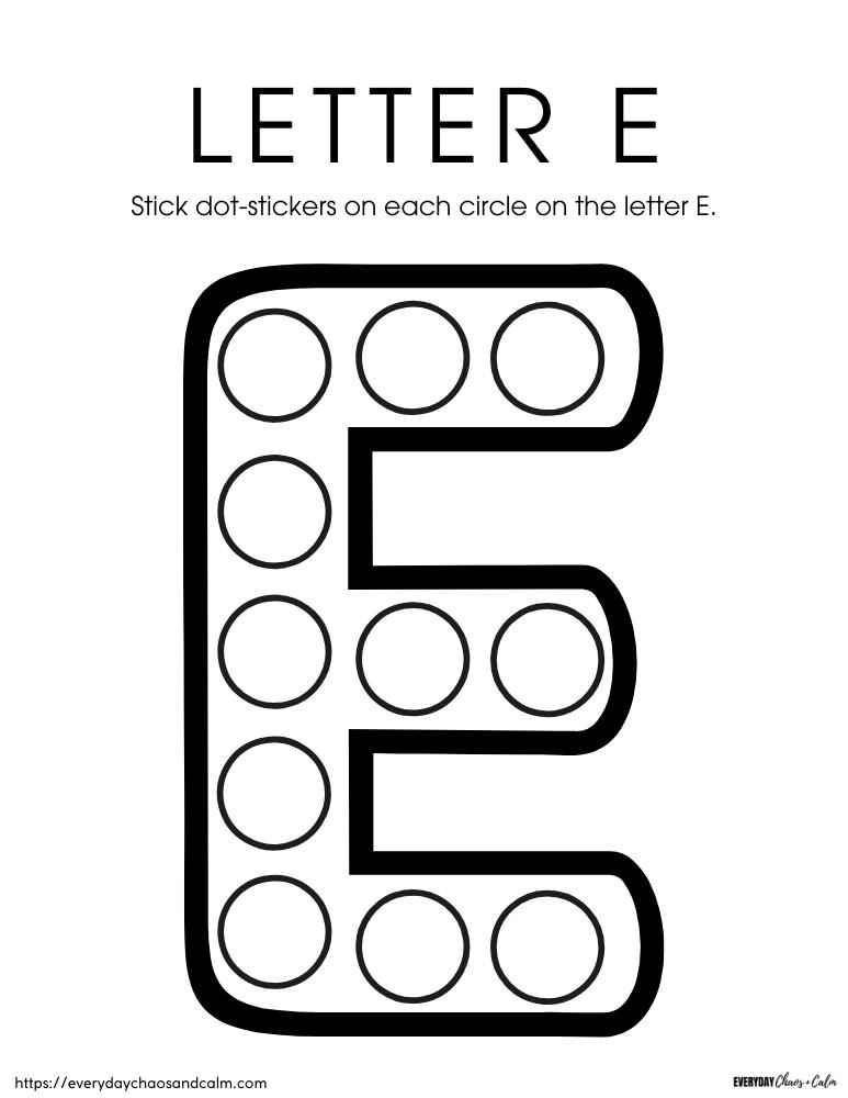 Letter E Worksheet For Nursery