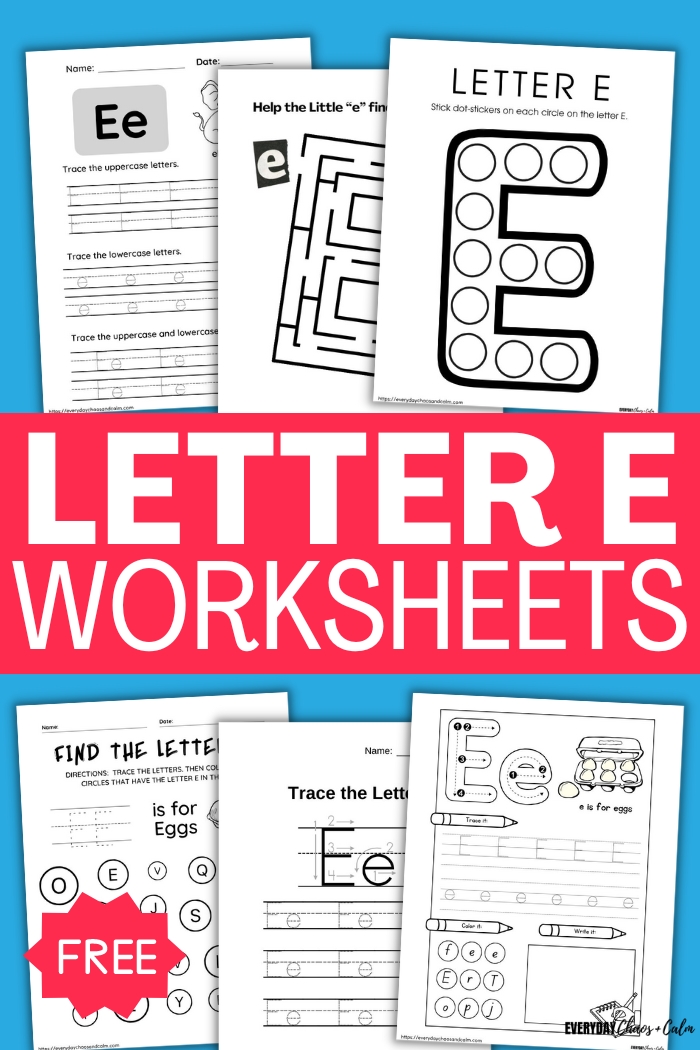 letter e worksheets