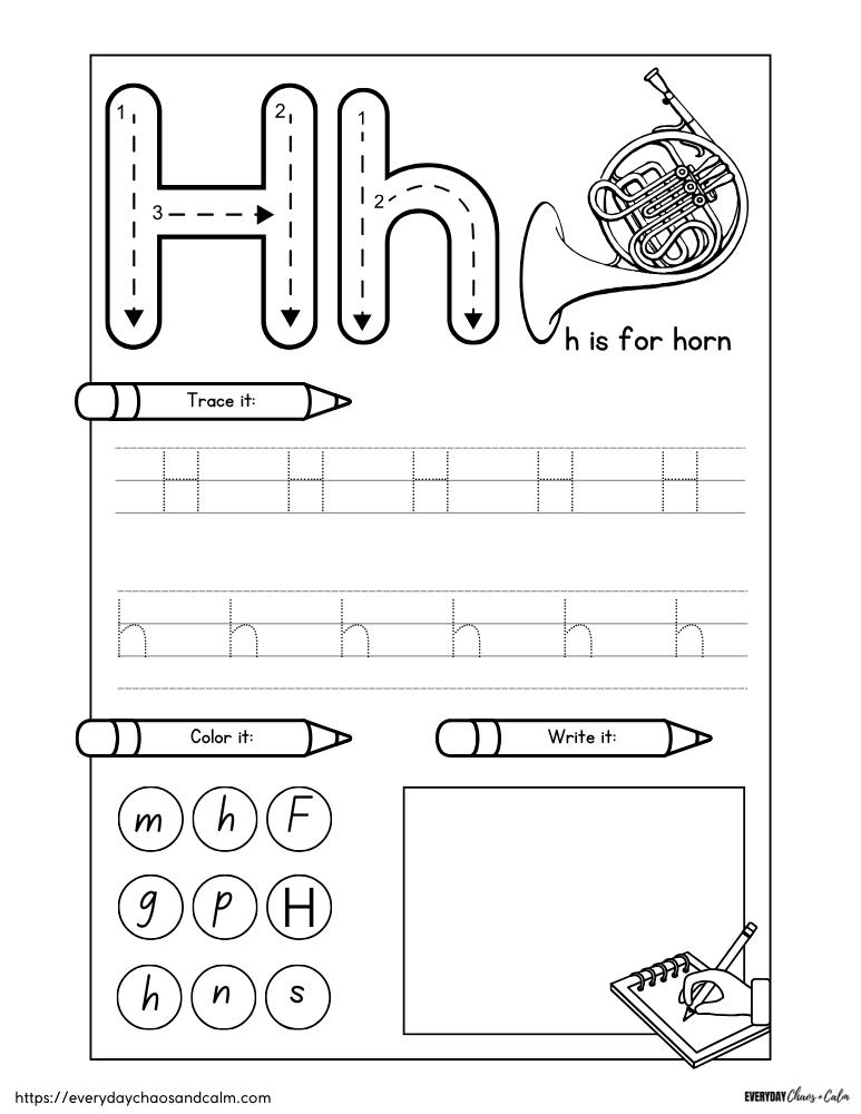 Letter H Coloring Sheet Free Printable Pdf Printable Infoupdate