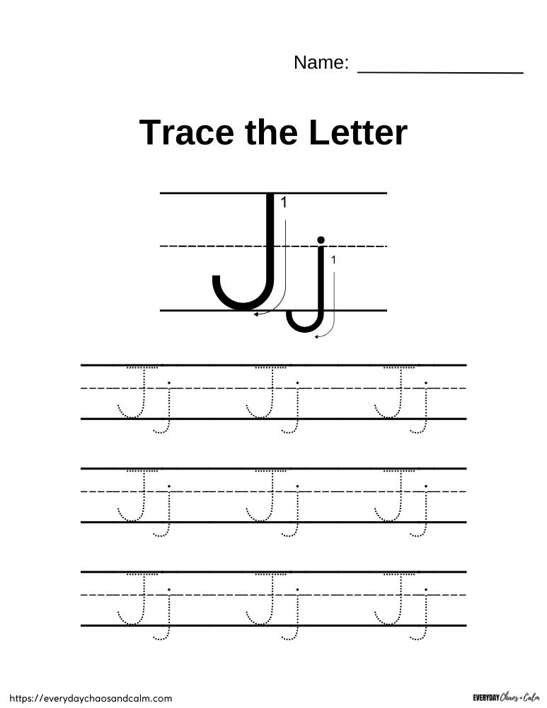 printable letter J worksheet, PDF, instant download, preschool, Kindergarten