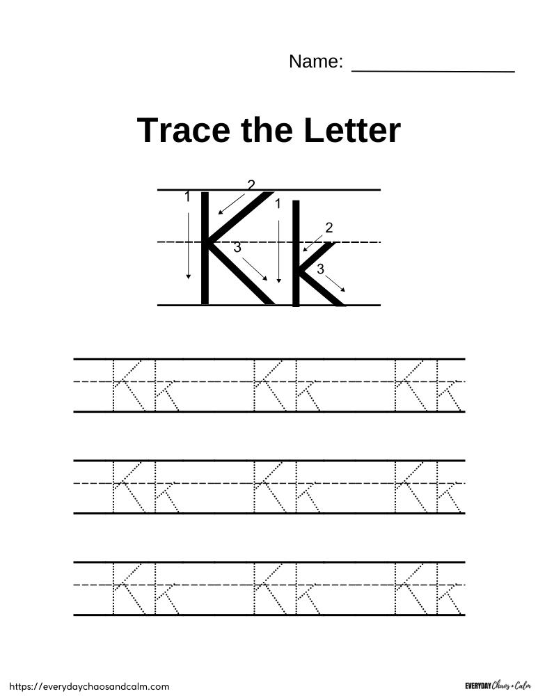printable letter K worksheet, PDF, instant download, preschool, Kindergarten