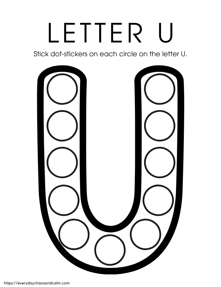 printable letter U worksheet, PDF, instant download, preschool, Kindergarten